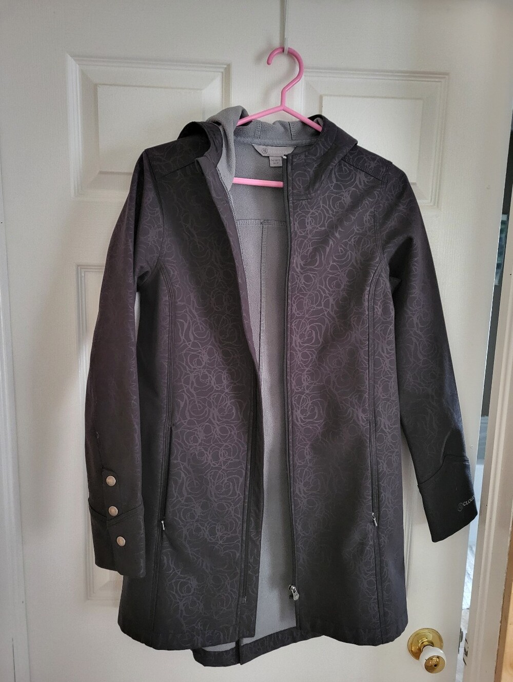 Women’s Hooded Long Coat in Charcoal Gray